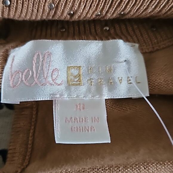 Belle Kim Gravel Faux Pearl Beaded Choker CutOut Sweater Size 3X NWOT - Picture 7 of 7